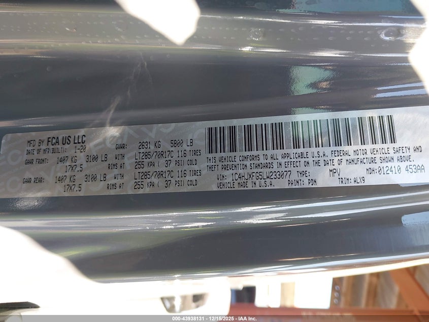 1C4HJXFG5LW233077 2020 JEEP WRANGLER photo no. 9