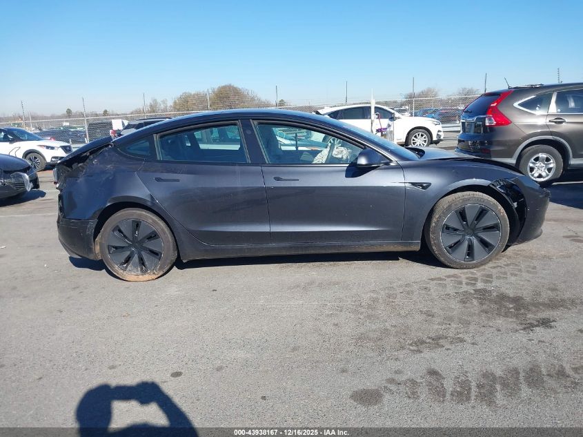 2025 Tesla Model 3 Long Range Rear-Wheel Drive/Standard Rear-Wheel Drive VIN: 5YJ3E1EA1SF934355 Lot: 43938167