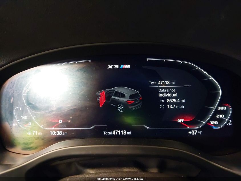 2021 BMW X3 M VIN: 5YMTS0C05M9E96329 Lot: 43938205