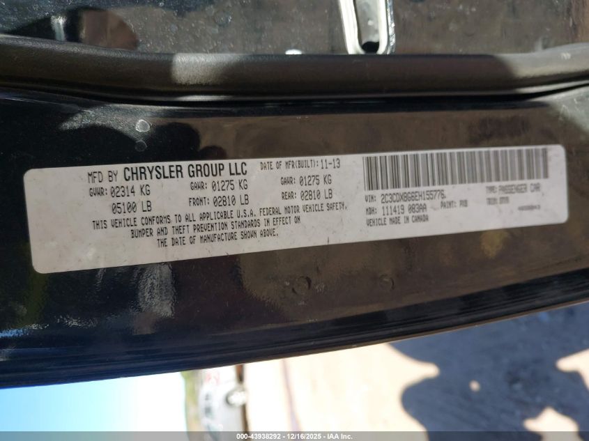 2014 Dodge Charger Se VIN: 2C3CDXBG6EH155776 Lot: 43938292