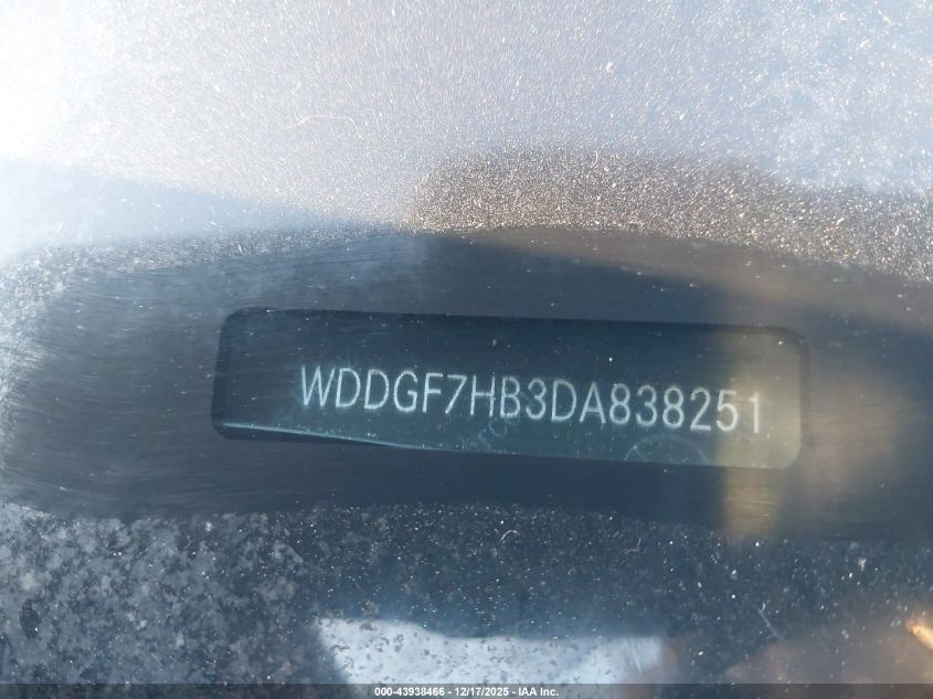 2013 Mercedes-Benz C 63 Amg VIN: WDDGF7HB3DA838251 Lot: 43938466
