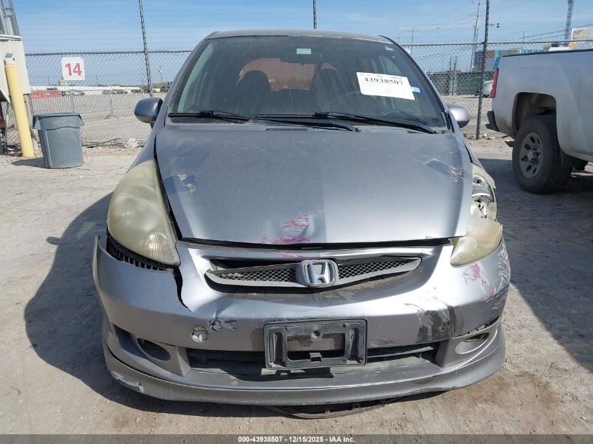 2007 Honda Fit Sport VIN: JHMGD38687S023925 Lot: 43938507