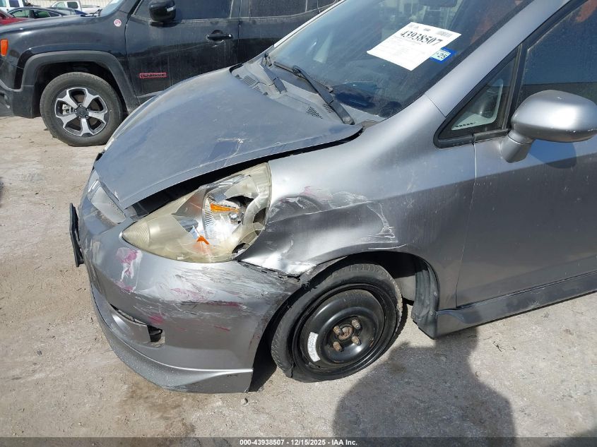 2007 Honda Fit Sport VIN: JHMGD38687S023925 Lot: 43938507