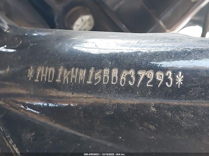 2011 Harley-Davidson Fltrx VIN: 1HD1KHM15BB637293 Lot: 43938521