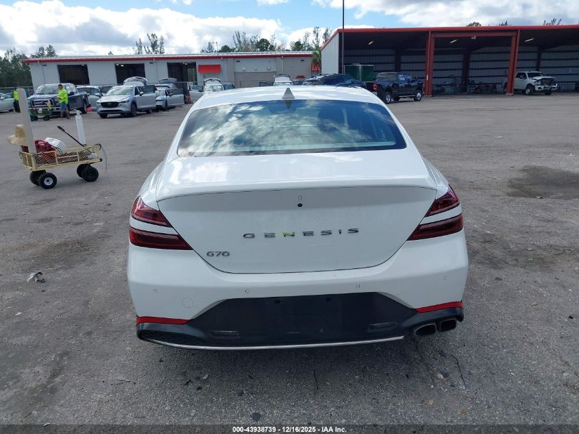 2022 Genesis G70 2.0T Rwd VIN: KMTG34TAXNU101517 Lot: 43938739