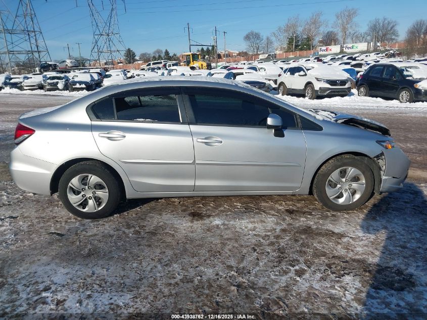 2013 Honda Civic Lx VIN: 2HGFB2F55DH580576 Lot: 43938762