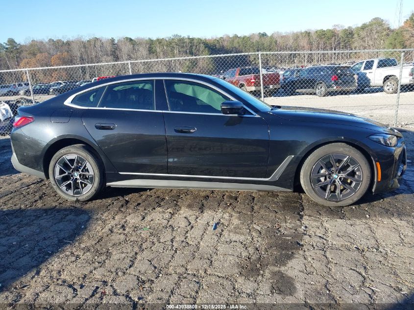 2025 BMW I4 Gran Coupe Edrive40 VIN: WBY23HD09SFU60006 Lot: 43938808