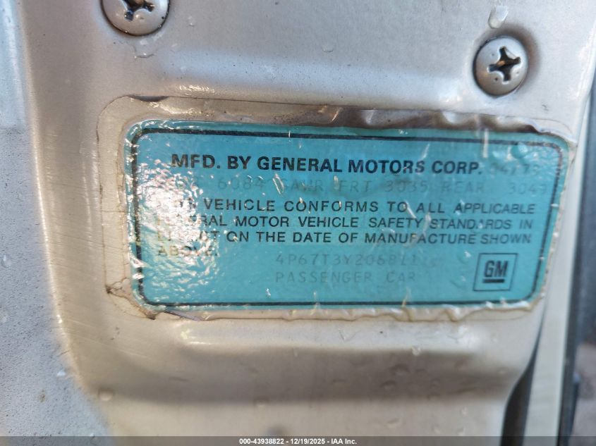 1973 Buick Centurian VIN: 4P67T3Y206811 Lot: 43938822