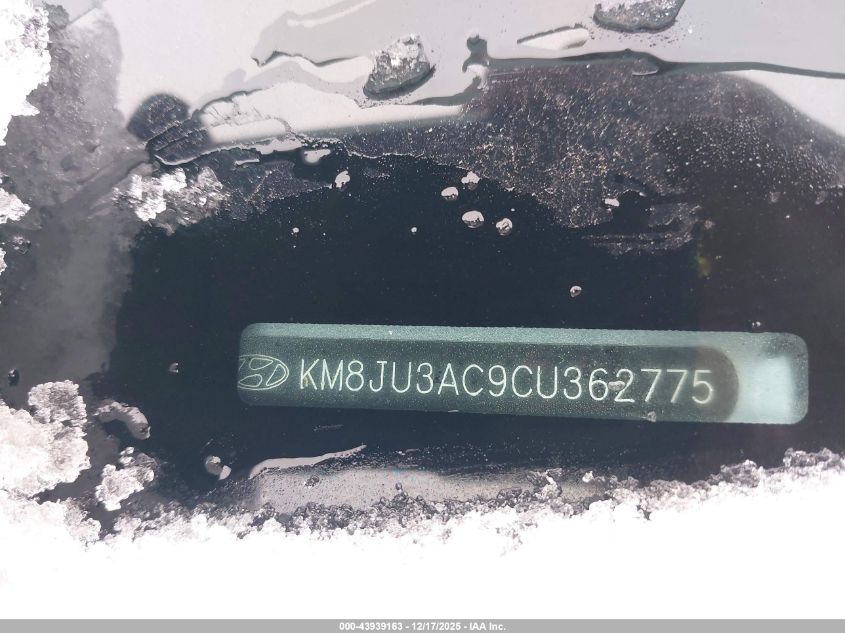 2012 Hyundai Tucson Gls VIN: KM8JU3AC9CU362775 Lot: 43939163