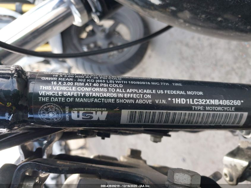 2022 Harley-Davidson Xl1200 X VIN: 1HD1LC32XNB406260 Lot: 43939219