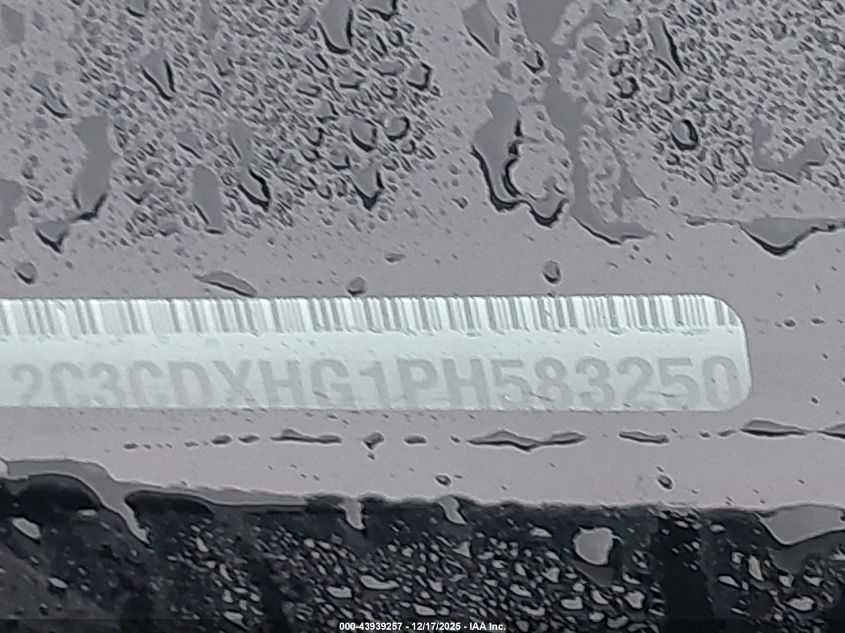 2023 Dodge Charger Gt VIN: 2C3CDXHG1PH583250 Lot: 43939257