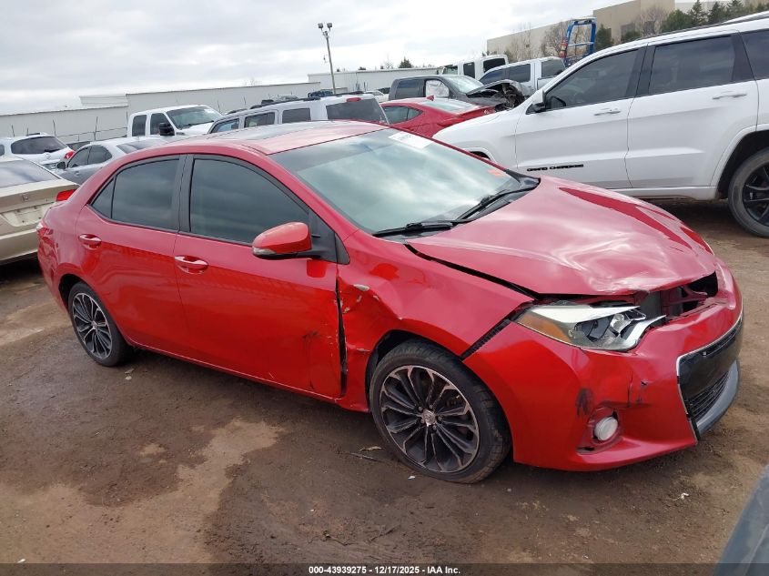 2015 Toyota Corolla S Plus VIN: 2T1BURHE6FC376685 Lot: 43939275