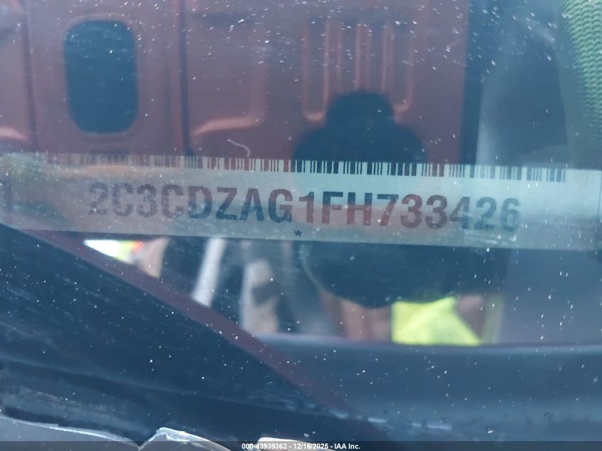 2015 Dodge Challenger Sxt VIN: 2C3CDZAG1FH733426 Lot: 43939362