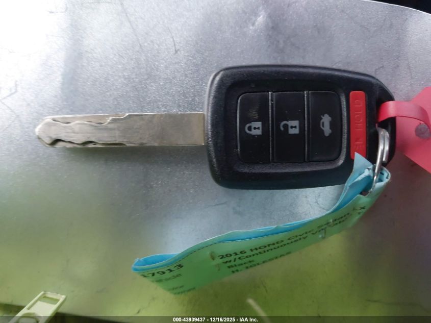 2016 Honda Civic Lx VIN: 19XFC2F54GE228200 Lot: 43939437