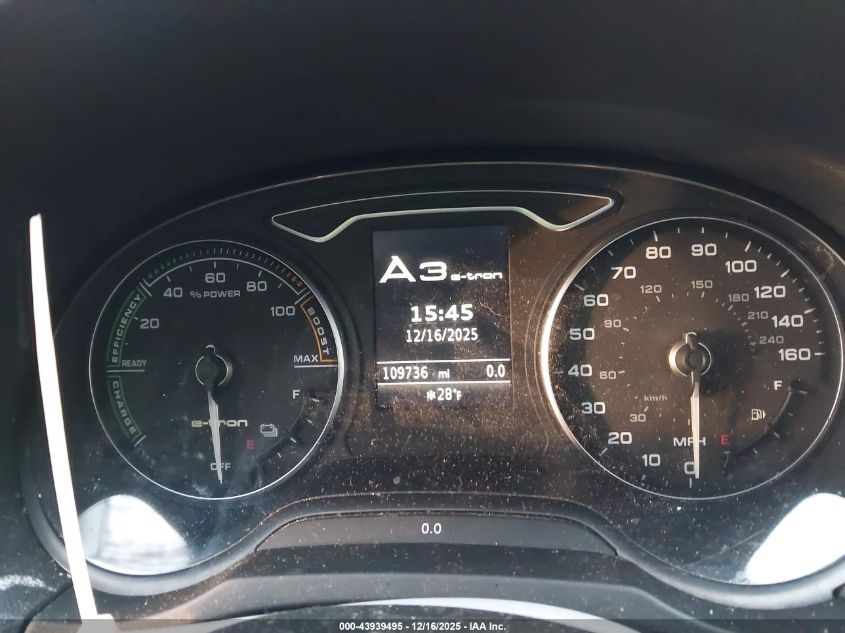 2016 Audi A3 E-Tron 1.4T Premium VIN: WAUUPBFF0GA091891 Lot: 43939495