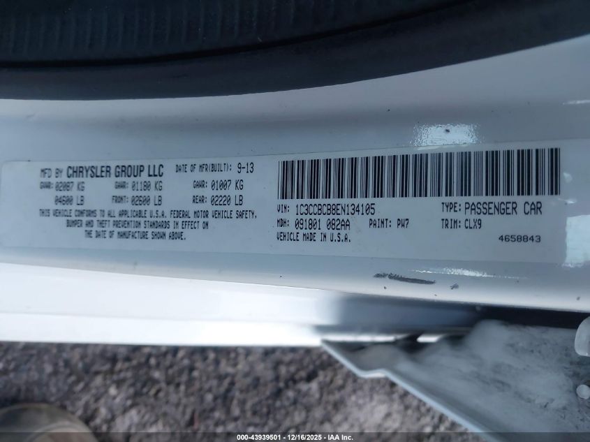 2014 Chrysler 200 Limited VIN: 1C3CCBCB8EN134105 Lot: 43939501