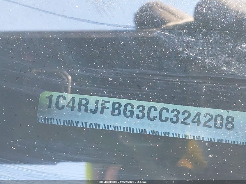 2012 Jeep Grand Cherokee Limited VIN: 1C4RJFBG3CC324208 Lot: 43939609