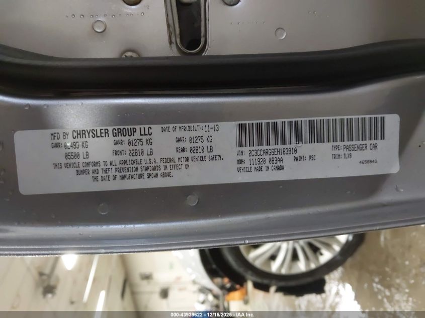 2014 Chrysler 300 VIN: 2C3CCARG6EH183910 Lot: 43939622