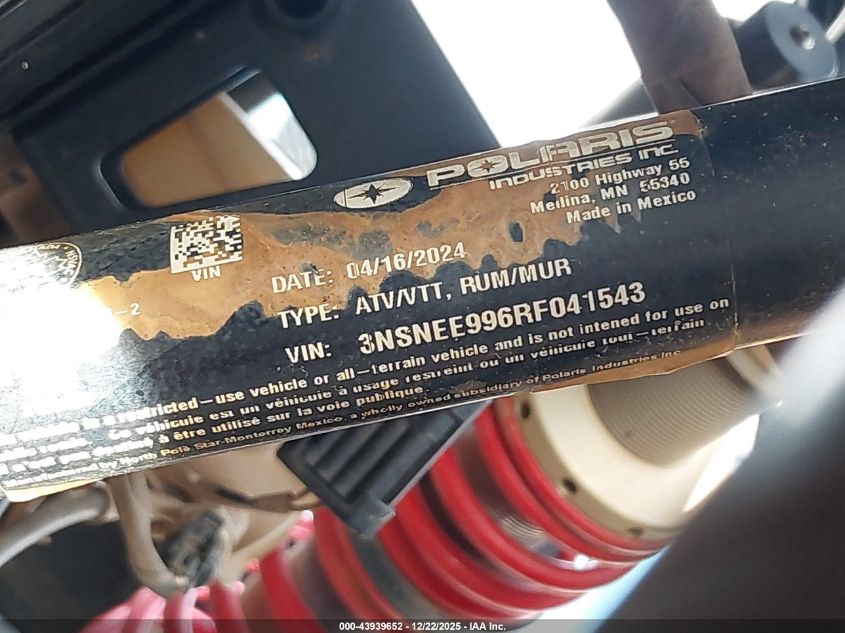 2024 Polaris Rzr Xp 1000 Sport VIN: 3NSNEE996RF041543 Lot: 43939652