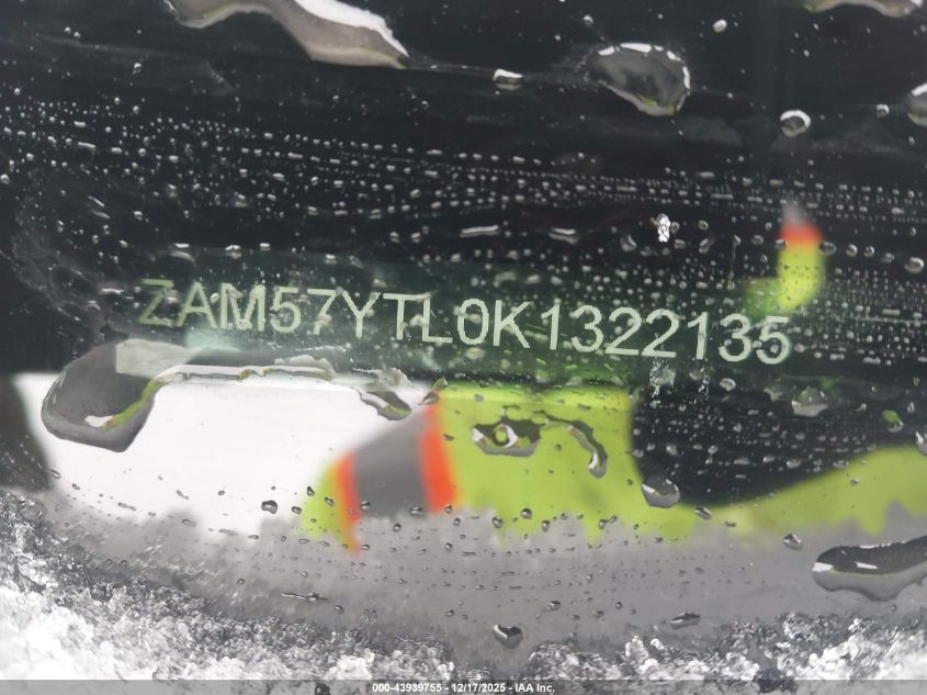 2019 Maserati Ghibli S Q4 Granlusso VIN: ZAM57YTL0K1322135 Lot: 43939755