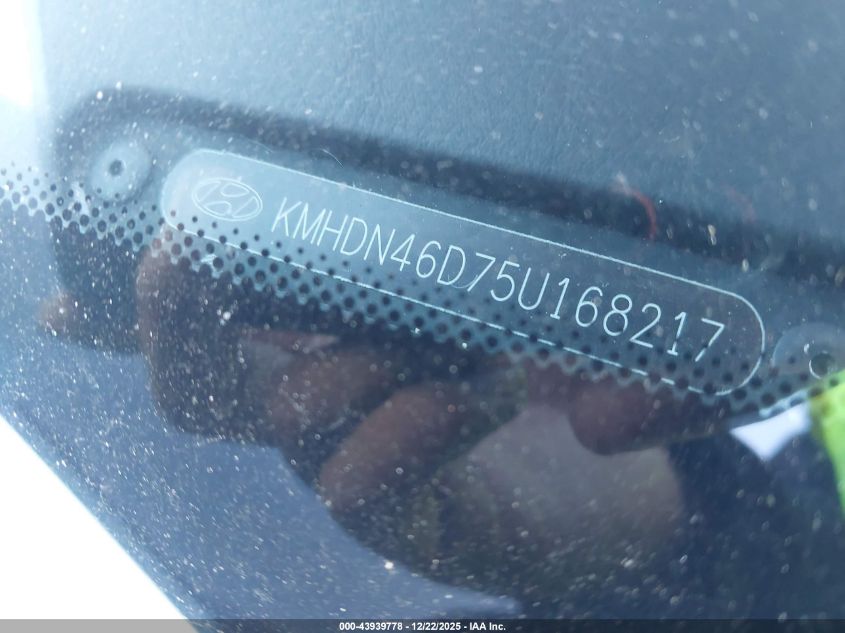 2005 Hyundai Elantra Gls/Gt VIN: KMHDN46D75U168217 Lot: 43939778