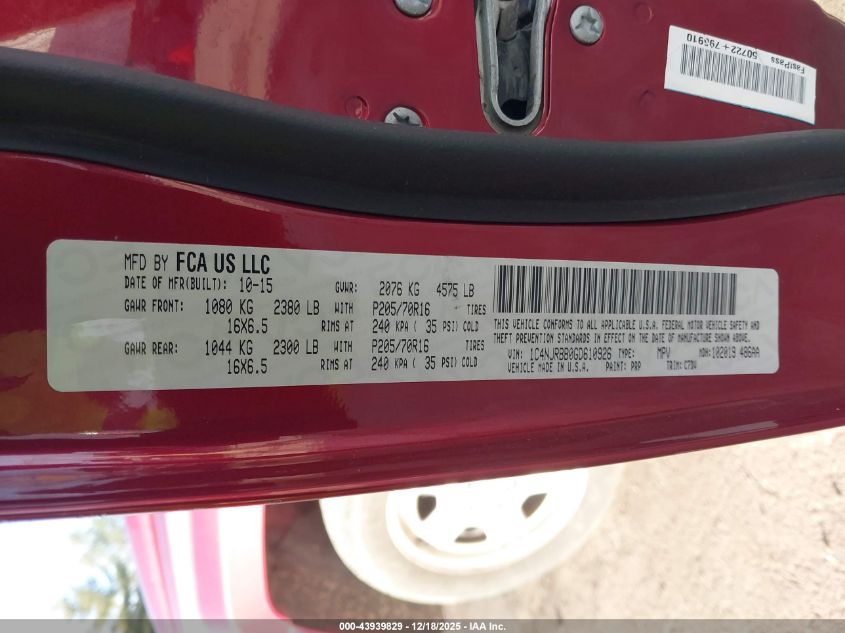 2016 Jeep Patriot Sport VIN: 1C4NJRBB0GD610926 Lot: 43939829