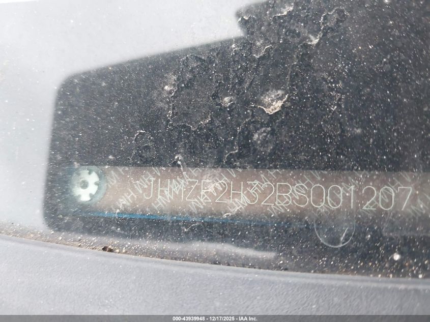 2011 Honda Insight VIN: JHMZE2H32BS001207 Lot: 43939948