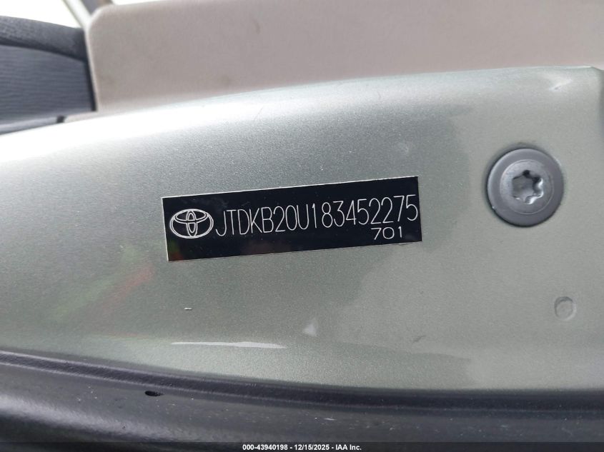 2008 Toyota Prius VIN: JTDKB20U183452275 Lot: 43940198