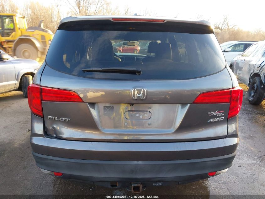 2016 Honda Pilot Ex-L VIN: 5FNYF6H85GB005883 Lot: 43940208