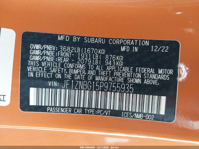 2023 Toyota Gr86 10Th Anniversary Special Edition VIN: JF1ZNBG15P9755935 Lot: 43940262