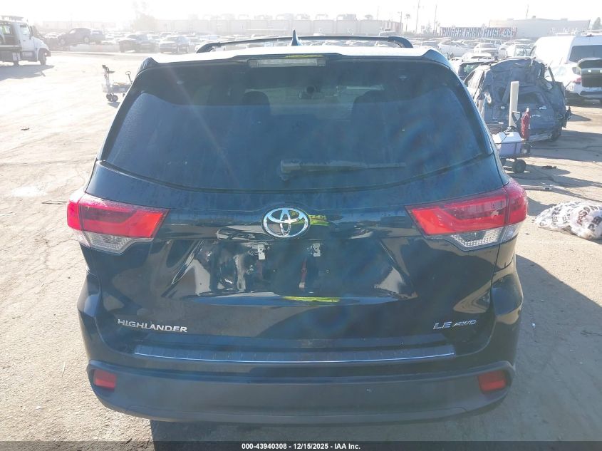 2019 Toyota Highlander Le Plus VIN: 5TDBZRFH4KS973172 Lot: 43940308