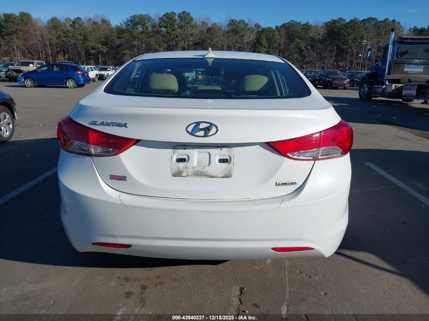 2013 Hyundai Elantra Limited VIN: 5NPDH4AE3DH431582 Lot: 43940337