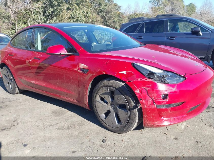 2022 Tesla Model 3 Long Range Dual Motor All-Wheel Drive VIN: 5YJ3E1EB9NF253020 Lot: 43940395