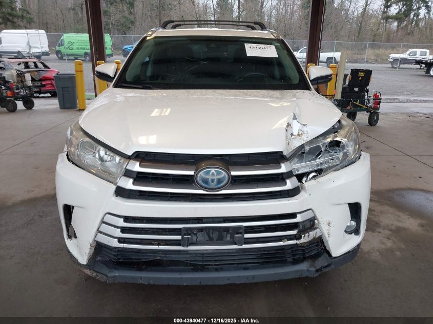 2018 Toyota Highlander Hybrid Xle VIN: 5TDJGRFHXJS037458 Lot: 43940477