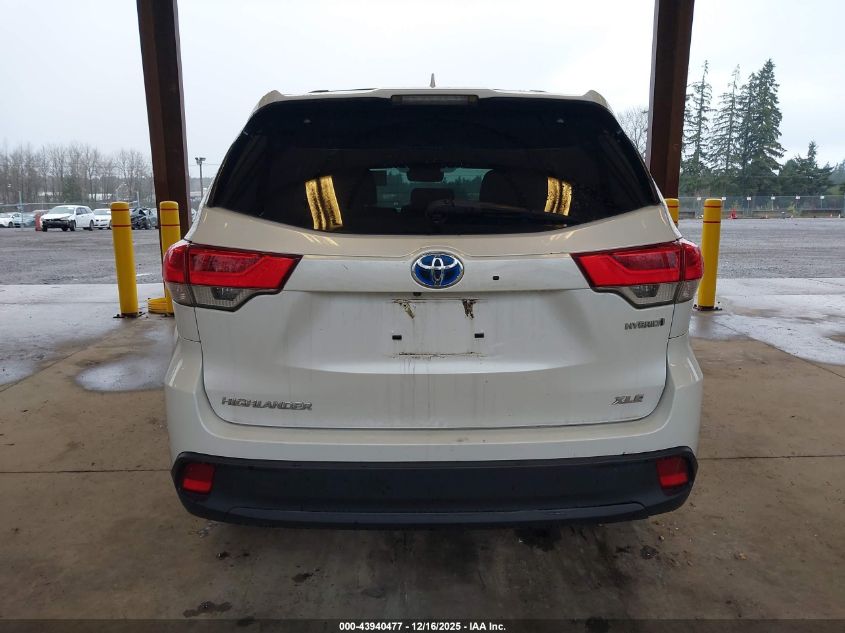 2018 Toyota Highlander Hybrid Xle VIN: 5TDJGRFHXJS037458 Lot: 43940477