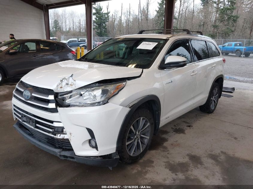 2018 Toyota Highlander Hybrid Xle VIN: 5TDJGRFHXJS037458 Lot: 43940477