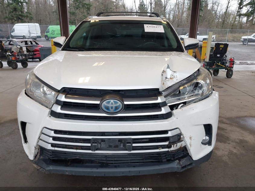 2018 Toyota Highlander Hybrid Xle VIN: 5TDJGRFHXJS037458 Lot: 43940477