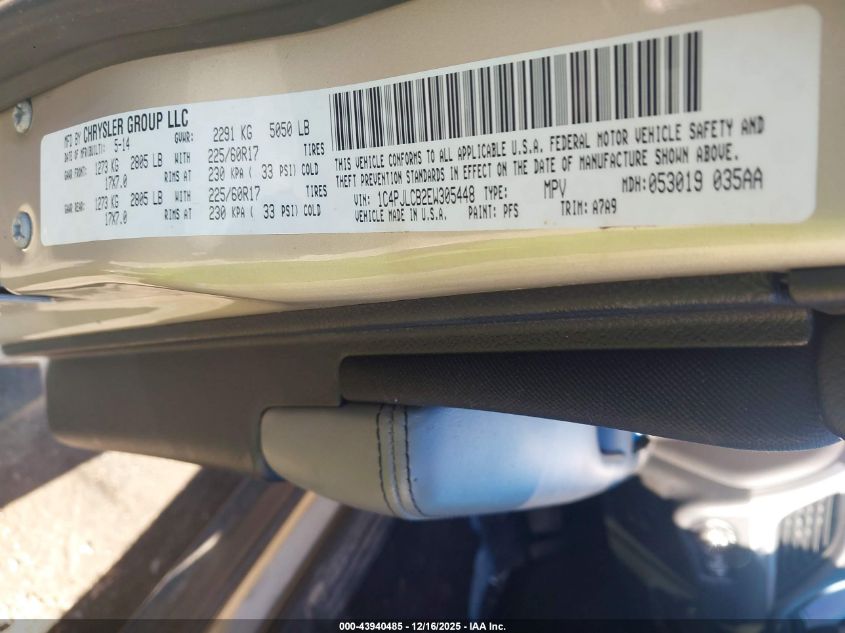 2014 Jeep Cherokee Latitude VIN: 1C4PJLCB2EW305448 Lot: 43940485