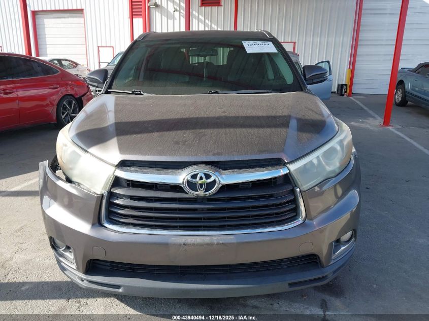 2014 Toyota Highlander Limited V6 VIN: 5TDDKRFHXES018247 Lot: 43940494