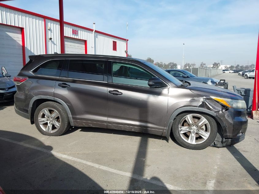 2014 Toyota Highlander Limited V6 VIN: 5TDDKRFHXES018247 Lot: 43940494