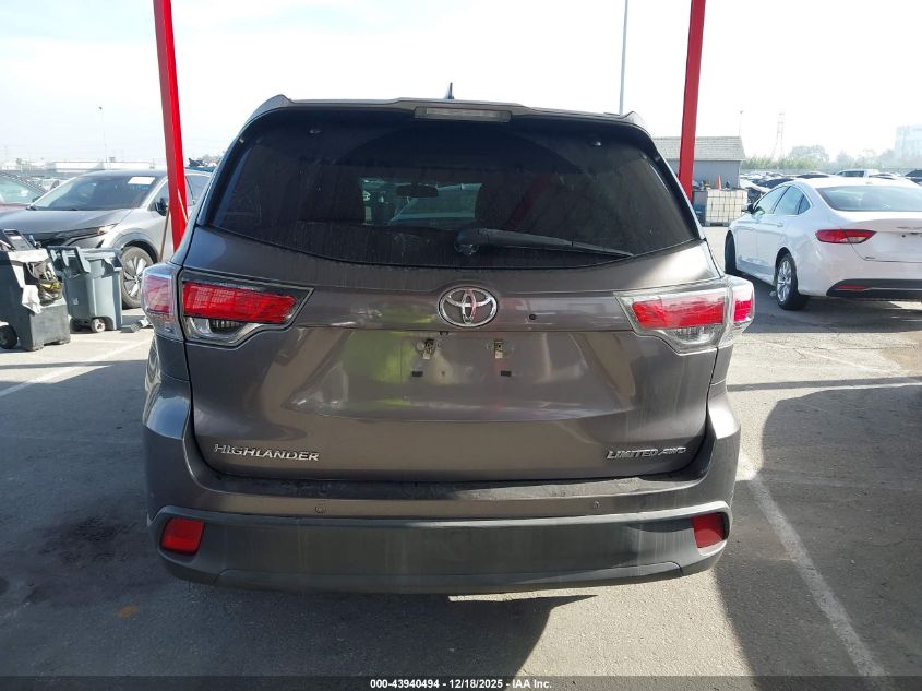 2014 Toyota Highlander Limited V6 VIN: 5TDDKRFHXES018247 Lot: 43940494