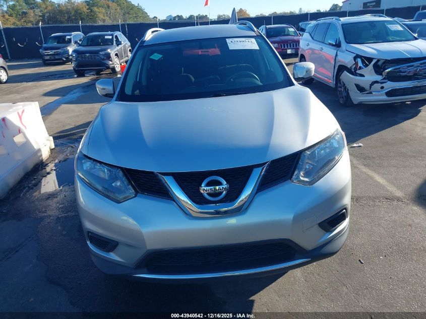 2016 Nissan Rogue Sv VIN: KNMAT2MT6GP727480 Lot: 43940542
