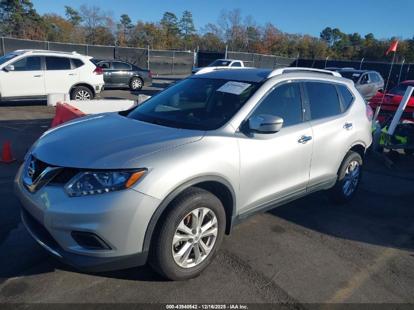 2016 Nissan Rogue Sv VIN: KNMAT2MT6GP727480 Lot: 43940542