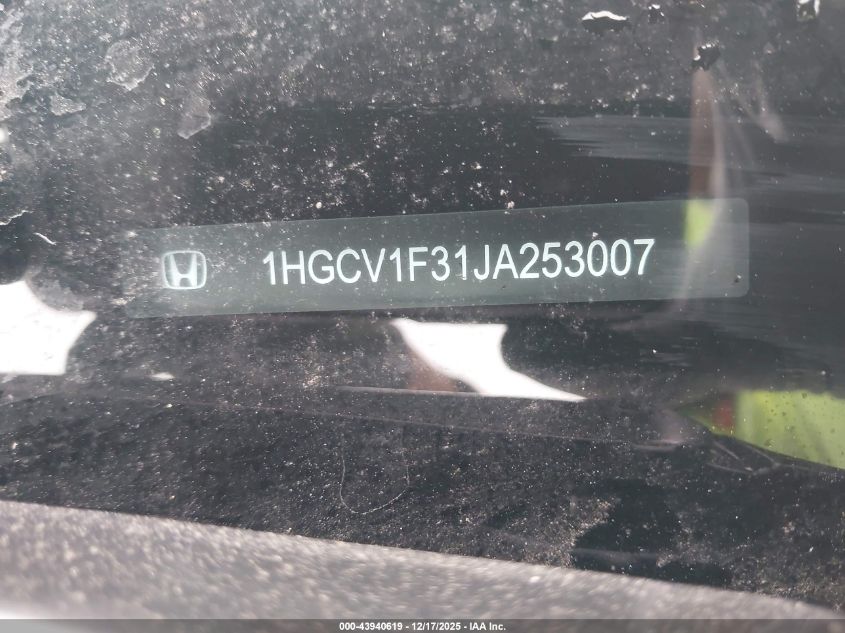 2018 Honda Accord Sport VIN: 1HGCV1F31JA253007 Lot: 43940619