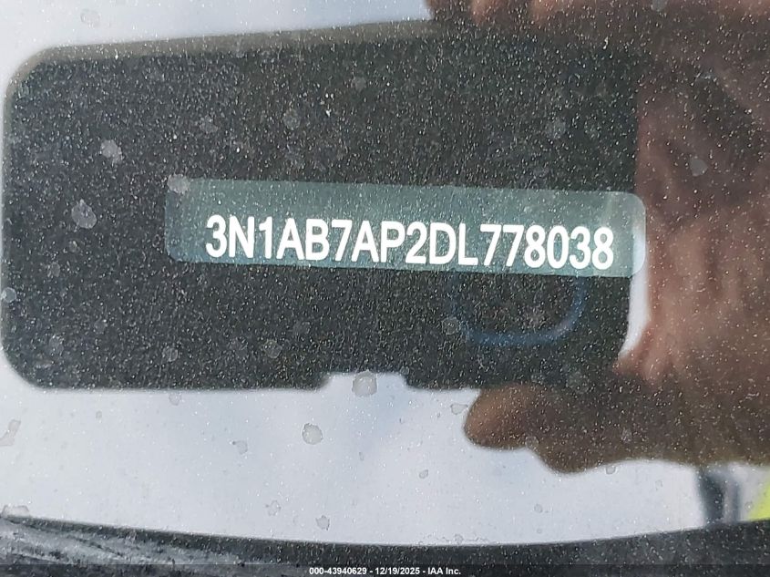 2013 Nissan Sentra Sv VIN: 3N1AB7AP2DL778038 Lot: 43940629