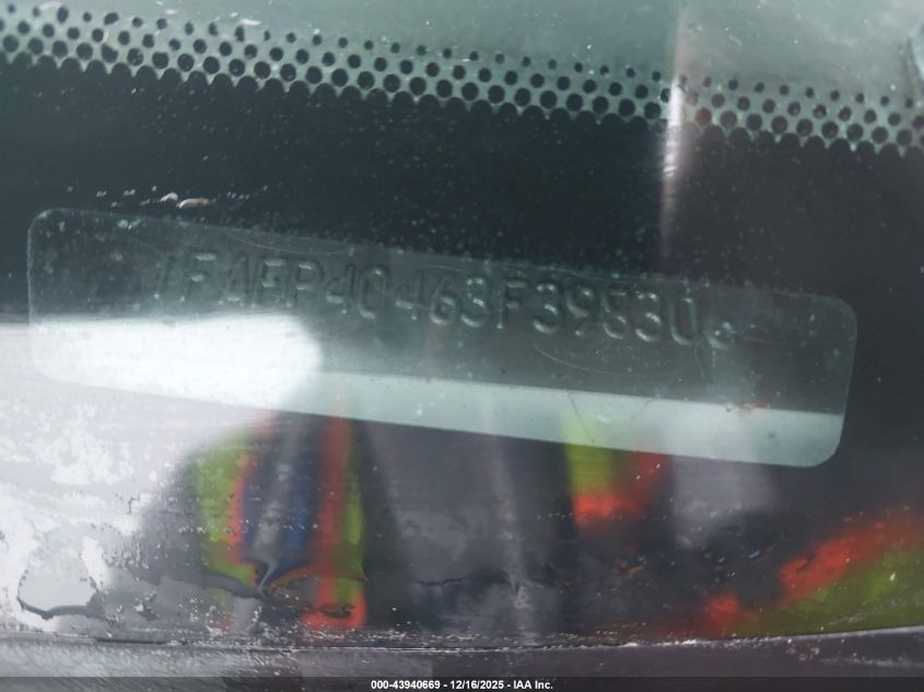 2003 Ford Mustang VIN: 1FAFP40463F398306 Lot: 43940669