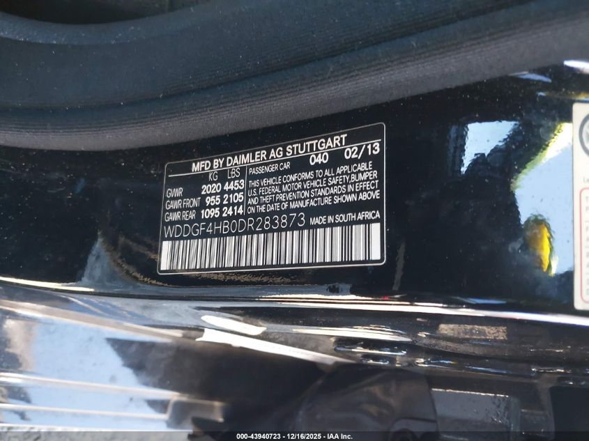 2013 Mercedes-Benz C 250 Sport VIN: WDDGF4HB0DR283873 Lot: 43940723