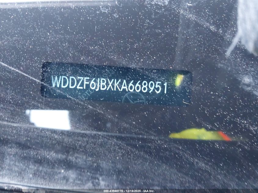 2019 Mercedes-Benz E 450 4Matic VIN: WDDZF6JBXKA668951 Lot: 43940770