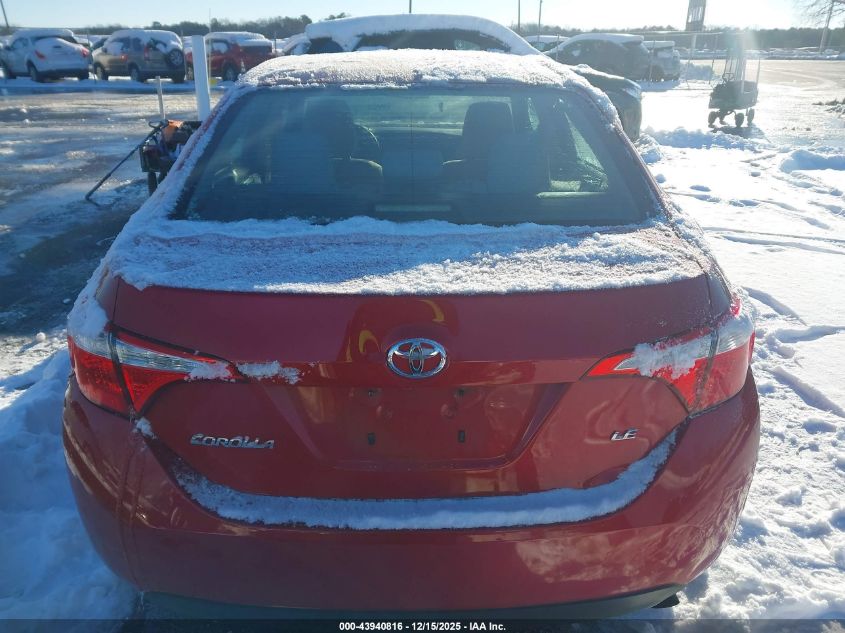 2016 Toyota Corolla Le VIN: 2T1BURHE6GC531186 Lot: 43940816