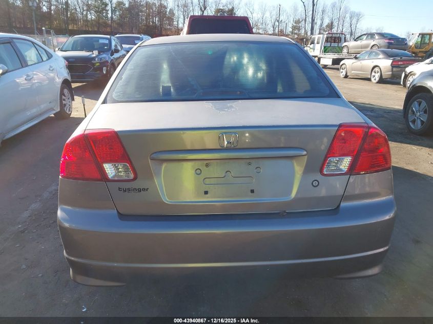 2005 Honda Civic Ex VIN: 2HGES26865H553829 Lot: 43940867